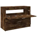 Meuble d'évier chêne fumé 78x37x59 cm bois d'ingénierie