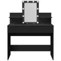 Coiffeuse avec LED noir 100x40x130 cm