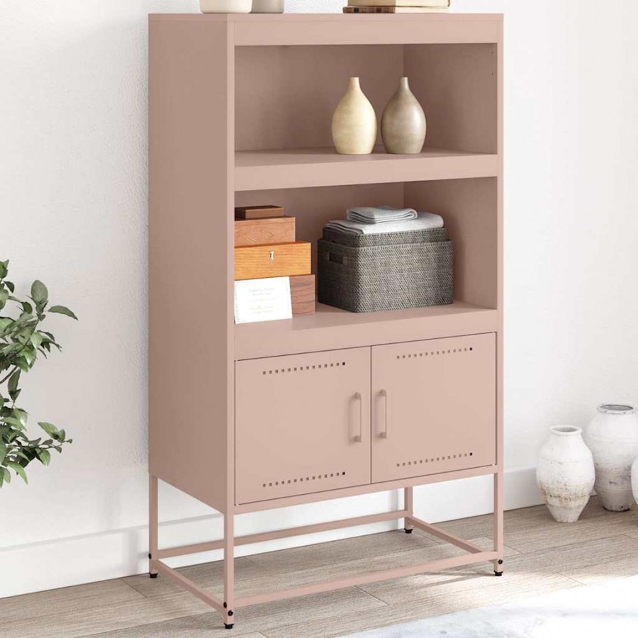 Buffet haut rose 68,5x38,5x123,5 cm acier