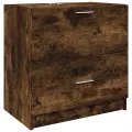 Meuble d'évier chêne fumé 59x37x59 cm bois d'ingénierie