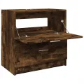 Meuble d'évier chêne fumé 59x37x59 cm bois d'ingénierie