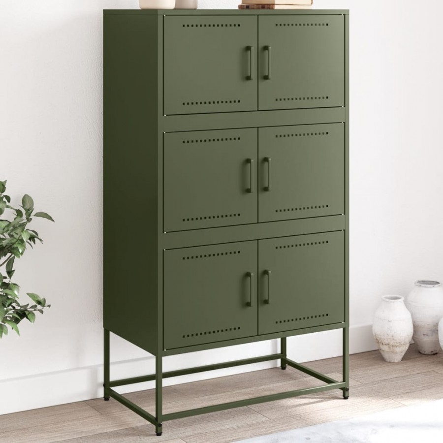 Buffet vert olive 68,5x38,5x123,5 cm acier