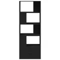 Bibliothèque noir 70x36x189 cm bois d'ingénierie