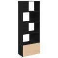 Bibliothèque noir 70x36x189 cm bois d'ingénierie