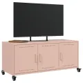 Meuble TV rose 100,5x39x43,5 cm acier