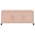 Meuble TV rose 100,5x39x43,5 cm acier