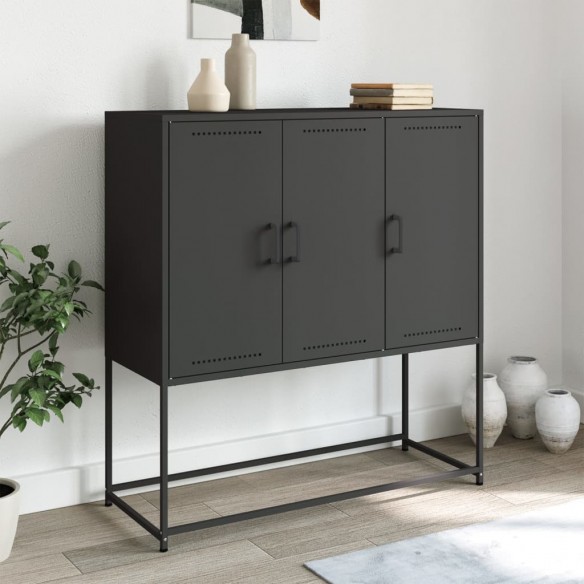 Buffet haut noir 100,5x39x107 cm acier