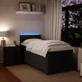 cadre de lit avec matelas Noir 100x200 cm Velours