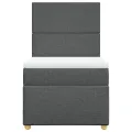cadre de lit avec matelas Gris foncé 80x200 cm Tissu