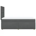 cadre de lit avec matelas Gris foncé 80x200 cm Tissu