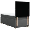 cadre de lit avec matelas Gris foncé 80x200 cm Tissu