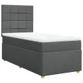 cadre de lit avec matelas Gris foncé 80x200 cm Tissu