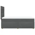 cadre de lit avec matelas Gris foncé 80x200 cm Tissu