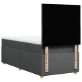 cadre de lit avec matelas Gris foncé 80x200 cm Tissu