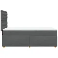 cadre de lit avec matelas Gris foncé 80x200 cm Tissu