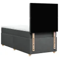 cadre de lit avec matelas Gris foncé 80x200 cm Tissu