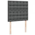 cadre de lit avec matelas Gris foncé 80x200 cm Tissu