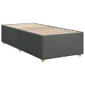 cadre de lit avec matelas Gris foncé 80x200 cm Tissu