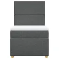 cadre de lit avec matelas Gris foncé 80x200 cm Tissu