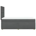 cadre de lit avec matelas Gris foncé 80x200 cm Tissu