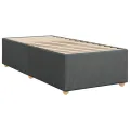 cadre de lit avec matelas Gris foncé 80x200 cm Tissu