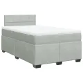 cadre de lit et matelas Gris clair 120x200cm Velours