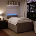 cadre de lit et matelas Gris clair 120x200cm Velours