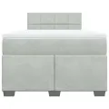cadre de lit et matelas Gris clair 120x200cm Velours