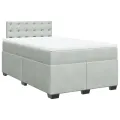 cadre de lit et matelas Gris clair 120x200cm Velours