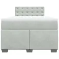 cadre de lit et matelas Gris clair 120x200cm Velours