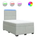 cadre de lit et matelas gris clair 120x190cm velours