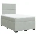 cadre de lit et matelas gris clair 120x190cm velours