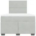 cadre de lit et matelas gris clair 120x190cm velours