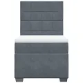 cadre de lit avec matelas Gris foncé 100x200 cm