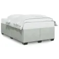 Cadre de lit sans matelas gris clair 120x200 cm velours