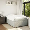 cadre de lit et matelas Gris clair 120x200cm Velours