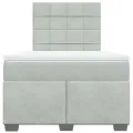 cadre de lit et matelas Gris clair 120x200cm Velours