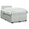 cadre de lit et matelas Gris clair 120x200cm Velours