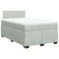 cadre de lit et matelas Gris clair 120x200cm Velours