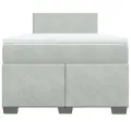cadre de lit et matelas Gris clair 120x200cm Velours