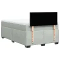 cadre de lit et matelas Gris clair 120x200cm Velours