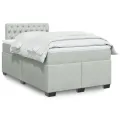 cadre de lit et matelas Gris clair 120x200cm Velours