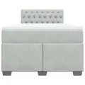 cadre de lit et matelas Gris clair 120x200cm Velours