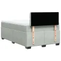 cadre de lit et matelas Gris clair 120x200cm Velours
