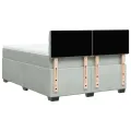 cadre de lit et matelas Gris clair 140x190cm Velours