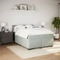 cadre de lit et matelas Gris clair 140x190cm Velours