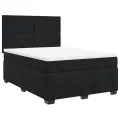 cadre de lit avec matelas Noir 140x190 cm Velours