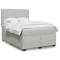 cadre de lit et matelas Gris clair 140x190cm Velours