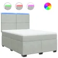 cadre de lit et matelas Gris clair 140x190cm Velours