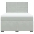 cadre de lit et matelas Gris clair 140x190cm Velours